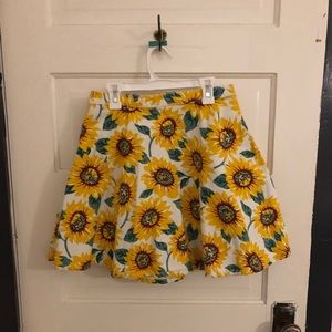 Sunflower print skirt